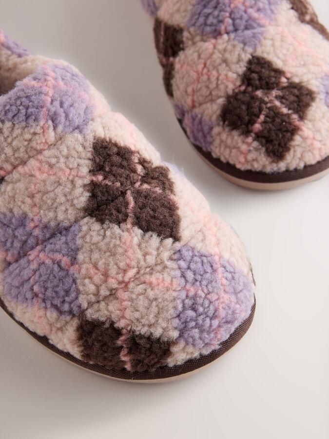 Next Huisschoenen 'Mini Borg' donkerbruin lavendel rosa - Foto 6