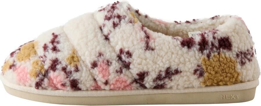 Next Huisschoenen mosterd donkerlila lichtroze wolwit