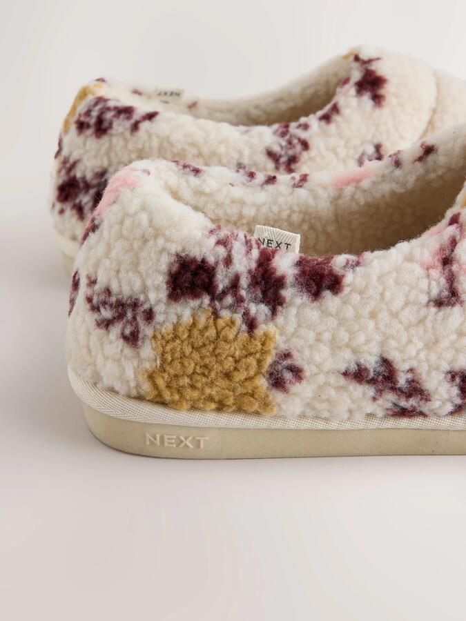 Next Huisschoenen mosterd donkerlila lichtroze wolwit - Foto 3