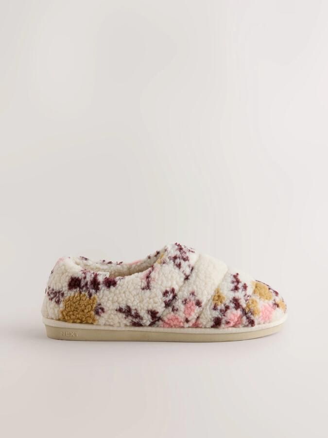 Next Huisschoenen mosterd donkerlila lichtroze wolwit - Foto 4
