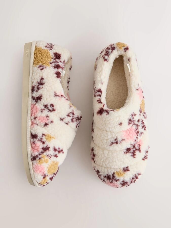 Next Huisschoenen mosterd donkerlila lichtroze wolwit - Foto 6
