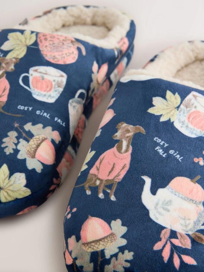 Next Huisschoenen navy chocoladebruin kiwi oudroze - Foto 3