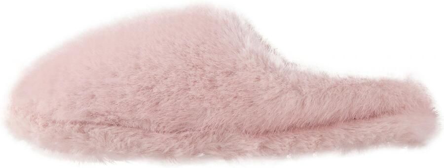 Dames pantoffels van imitatiebont roze