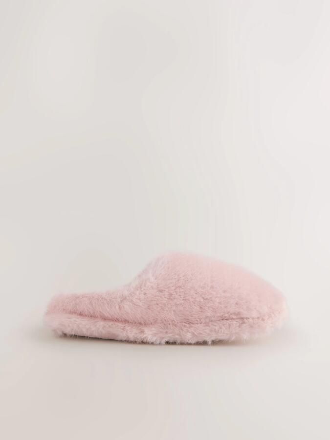 Dames pantoffels van imitatiebont roze - Foto 2