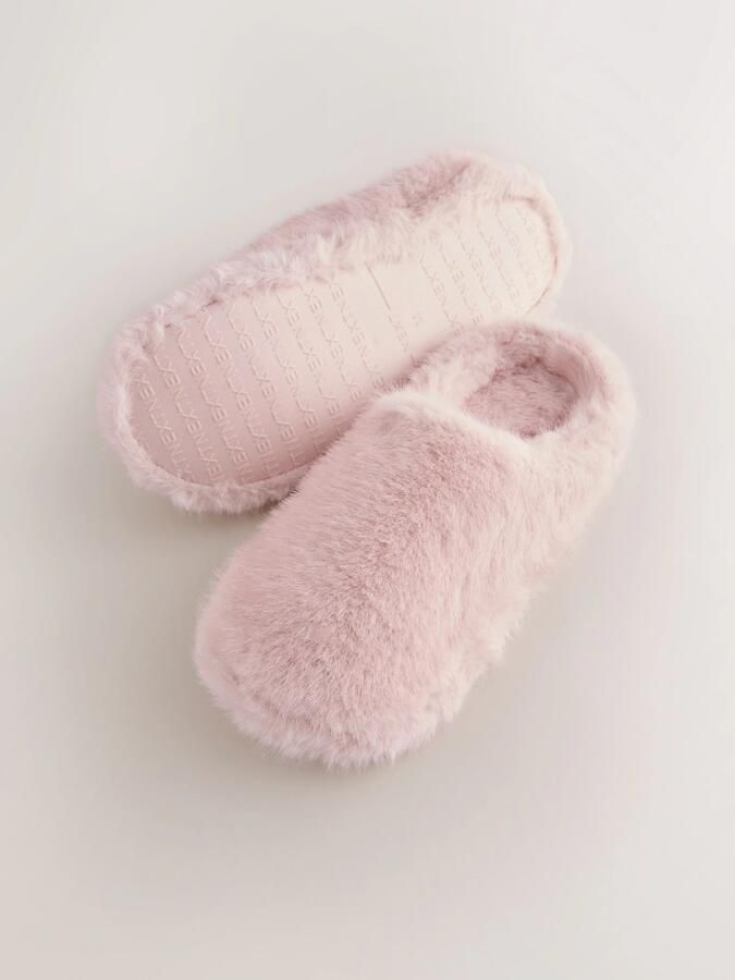 Dames pantoffels van imitatiebont roze - Foto 4