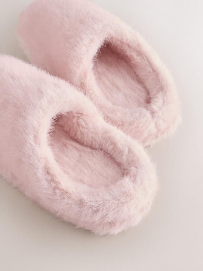 Dames pantoffels van imitatiebont roze - Foto 6