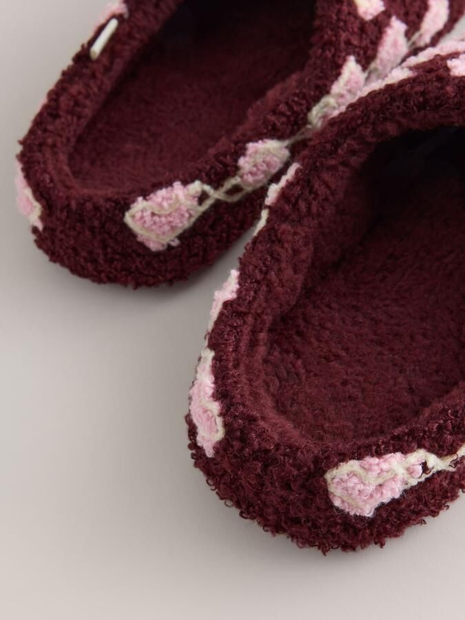 Next Huisschoenen rosa wijnrood wit - Foto 2