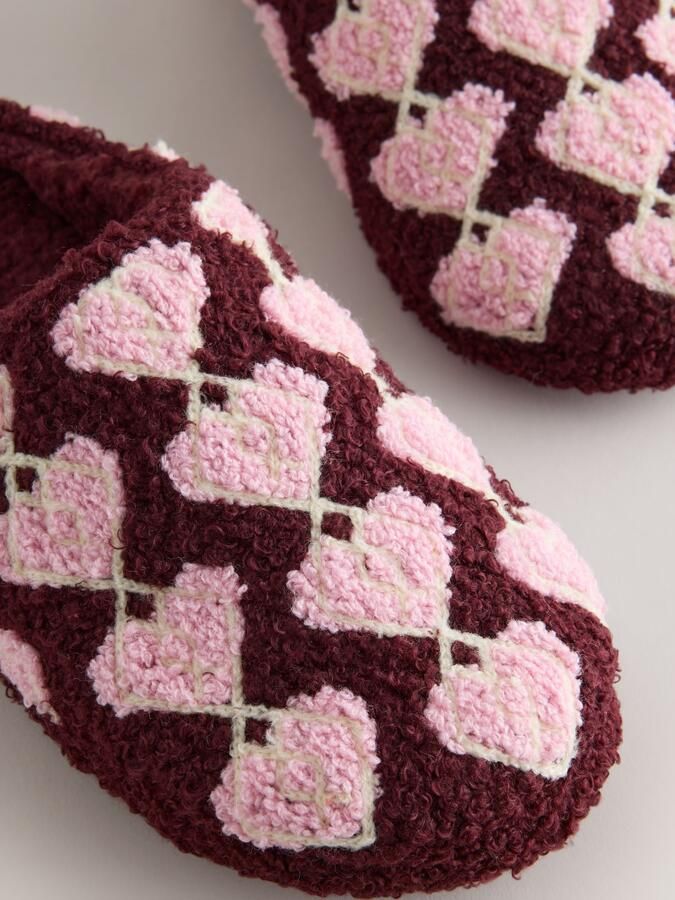 Next Huisschoenen rosa wijnrood wit - Foto 3