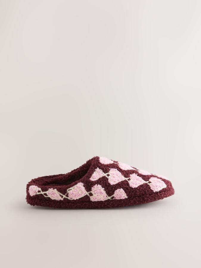 Next Huisschoenen rosa wijnrood wit - Foto 4