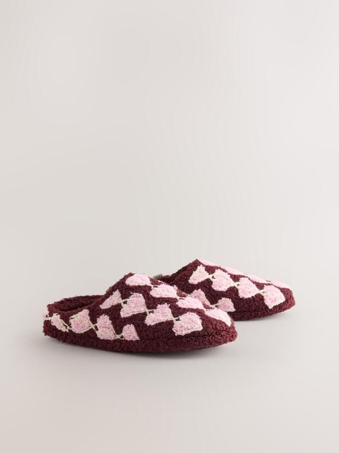 Next Huisschoenen rosa wijnrood wit - Foto 5