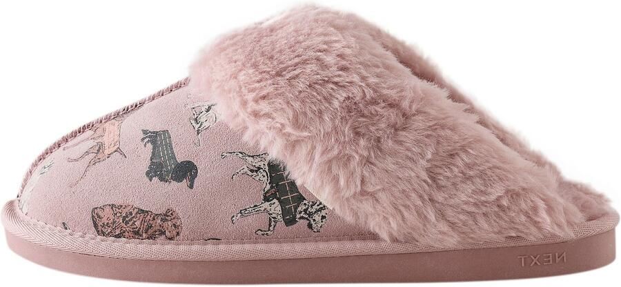 Next Huisschoenen rosa zwart wit