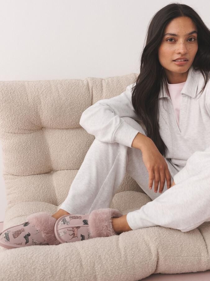 Next Huisschoenen rosa zwart wit - Foto 2