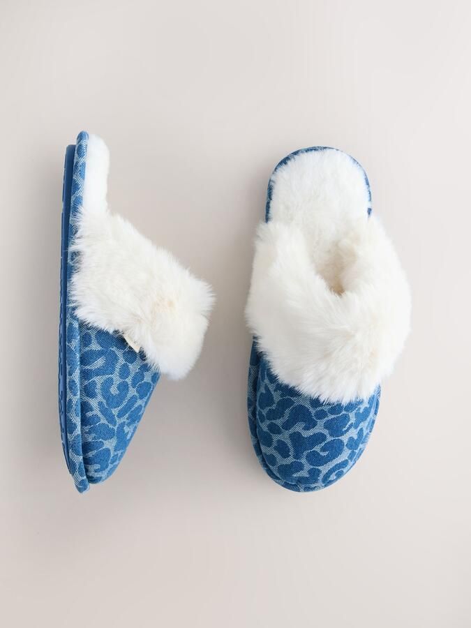Next Huisschoenen royal blue koningsblauw blauw denim wit - Foto 2