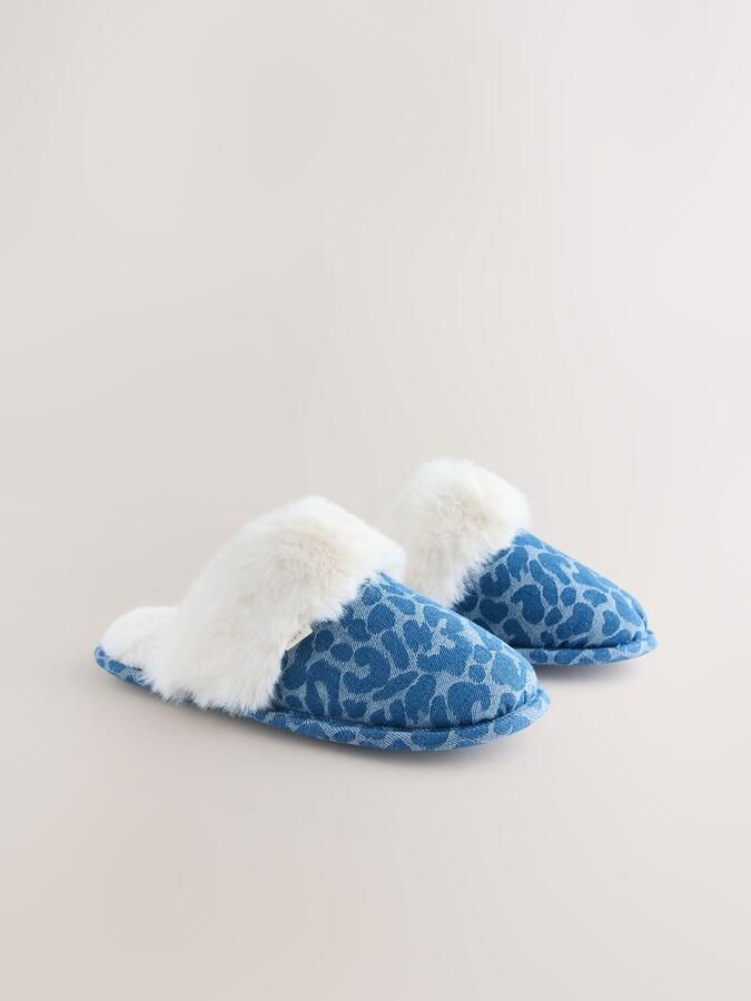 Next Huisschoenen royal blue koningsblauw blauw denim wit - Foto 3