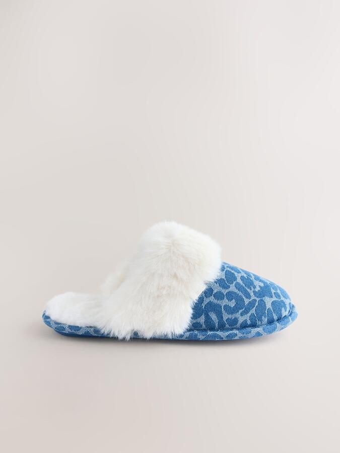 Next Huisschoenen royal blue koningsblauw blauw denim wit - Foto 4
