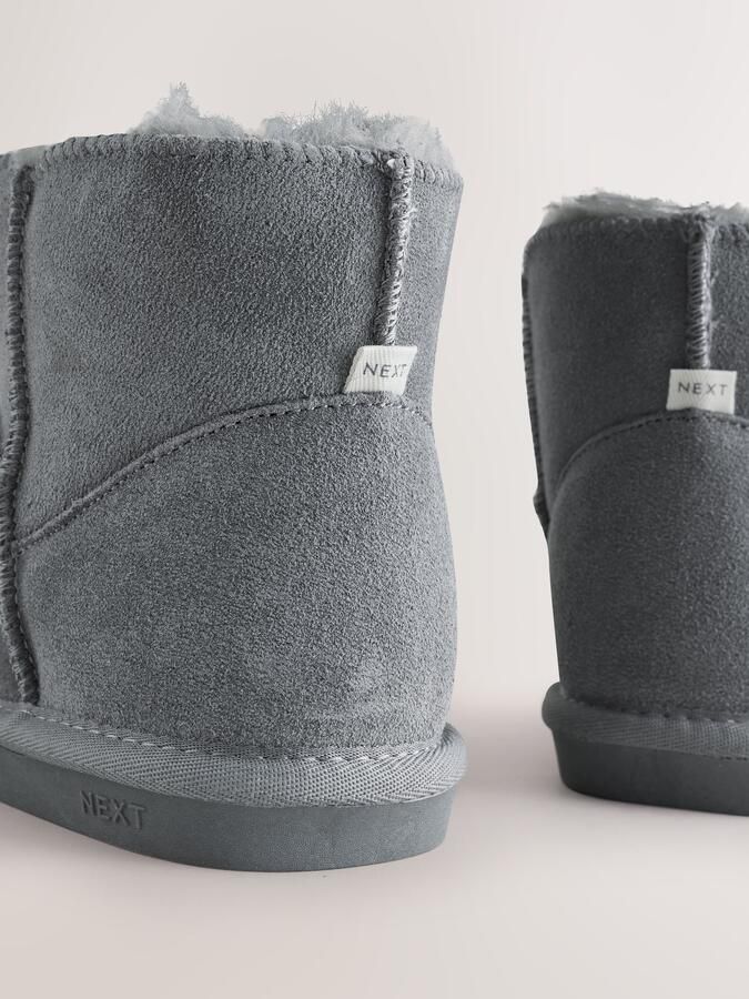 Next Dames Gevoerde imitatiesuède pantoffellaarzen Grijs - Foto 3