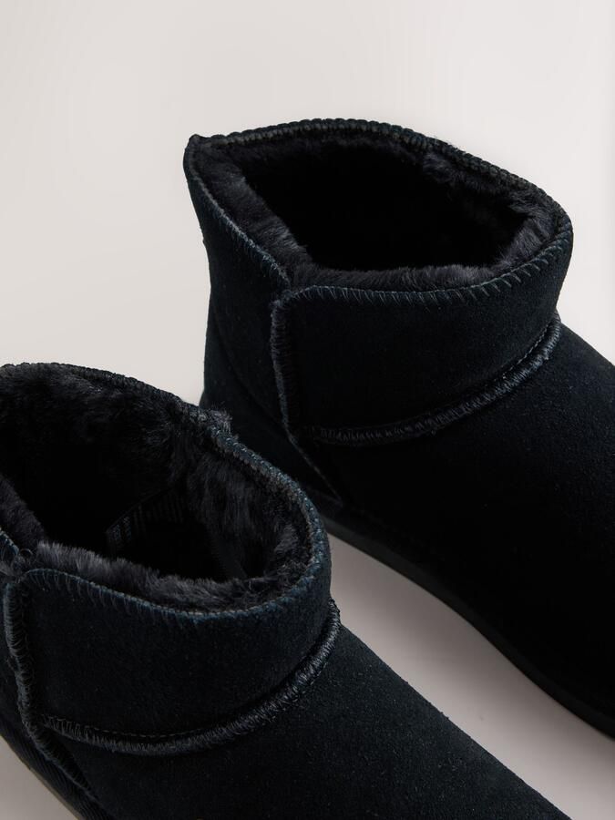 Next Dames Gevoerde imitatiesuède pantoffellaarzen Zwart - Foto 3