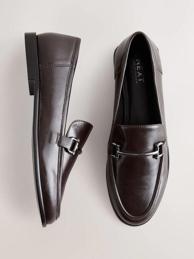 Next Dames Loafers met ronde neus en rand Bruin - Foto 4