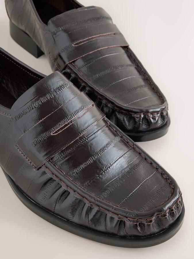 Next Dames Forever Comfort leren loafers met franjes Rood - Foto 2