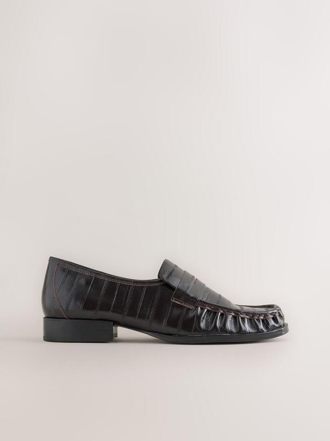 Next Dames Forever Comfort leren loafers met franjes Rood - Foto 3