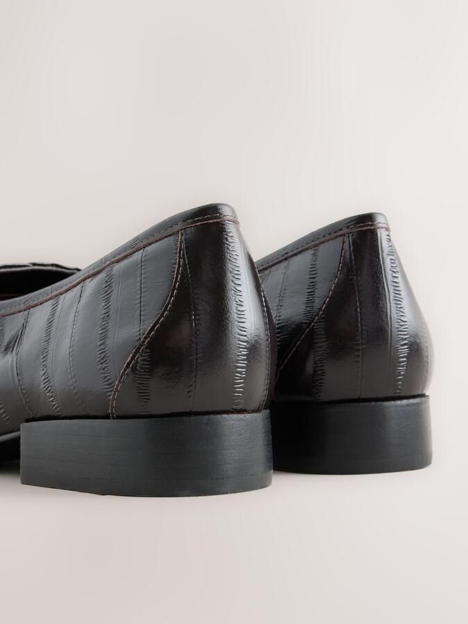 Next Dames Forever Comfort leren loafers met franjes Rood - Foto 4