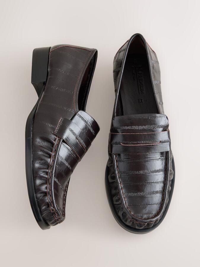 Next Dames Forever Comfort leren loafers met franjes Rood - Foto 5