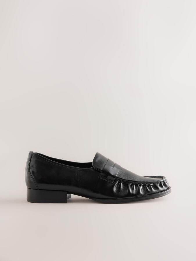 Next Dames Forever Comfort leren loafers met franjes Zwart - Foto 4