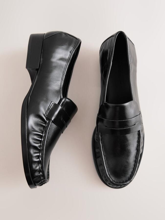 Next Dames Forever Comfort leren loafers met franjes Zwart - Foto 5