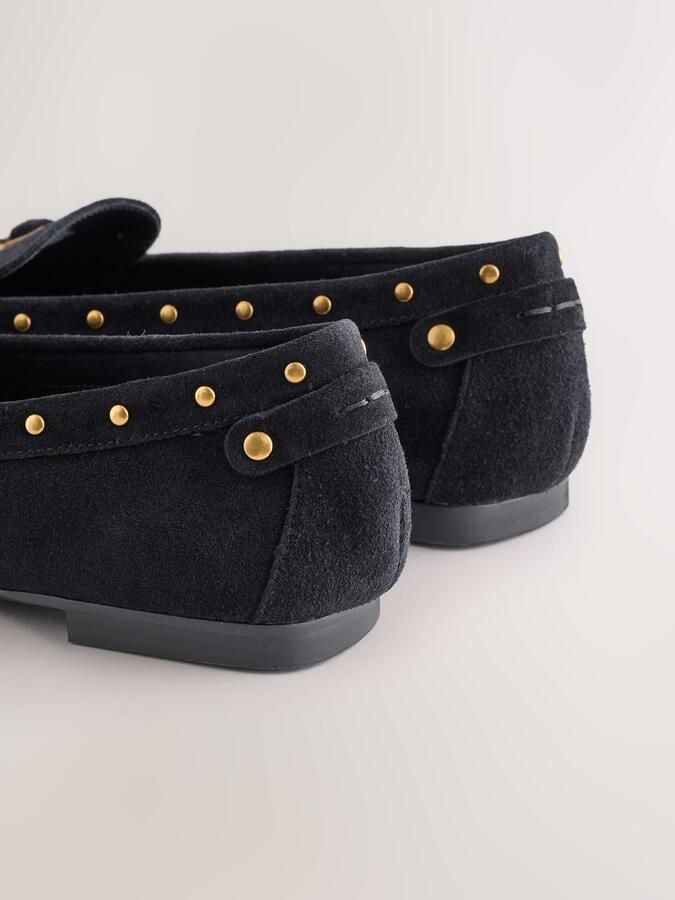 Next Dames Forever Comfort suède loafers met rand Zwart - Foto 6