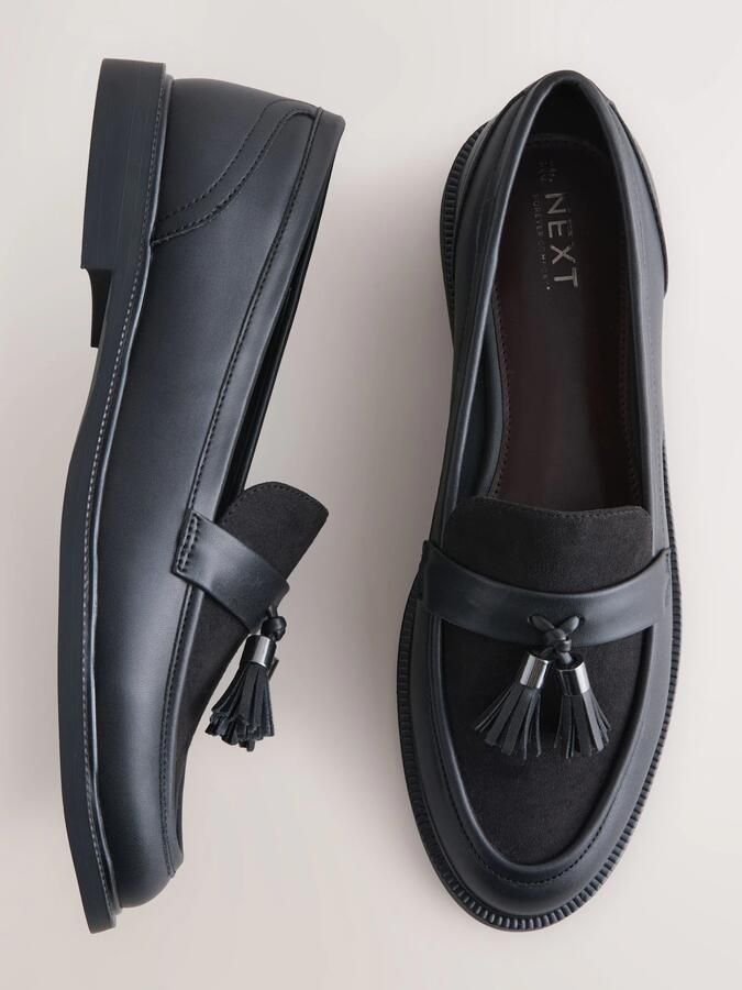 Next Dames Forever Comfort loafers met kwastje en ronde neus Zwart - Foto 4