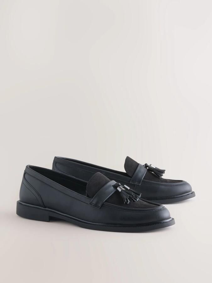 Next Dames Forever Comfort loafers met kwastje en ronde neus Zwart - Foto 5