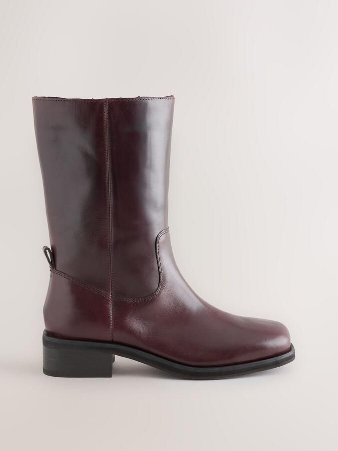 Next Dames Forever Comfort Gaucho midi-leren instaplaarzen Rood - Foto 2