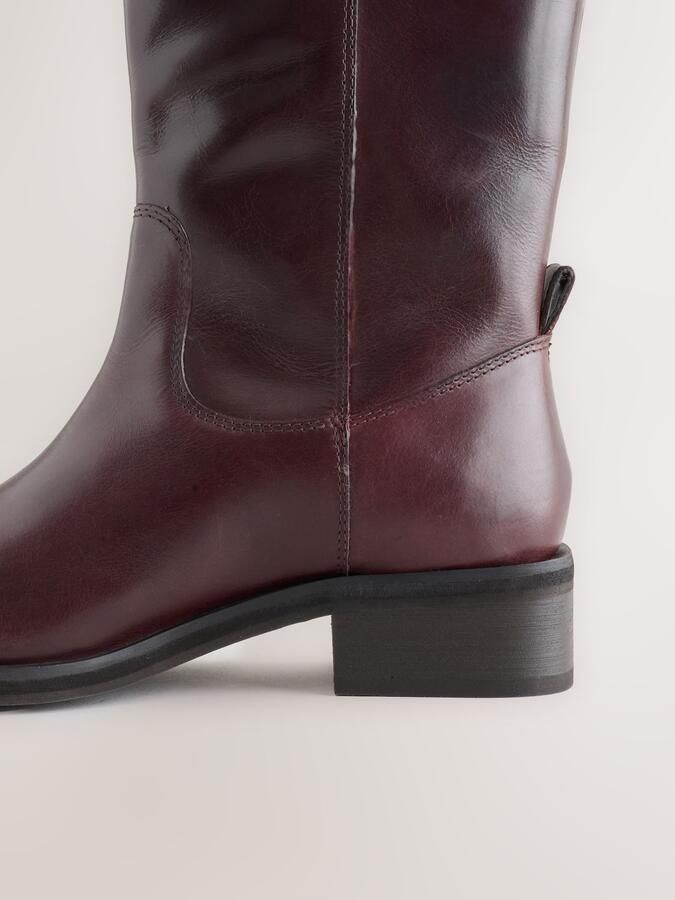 Next Dames Forever Comfort Gaucho midi-leren instaplaarzen Rood - Foto 5
