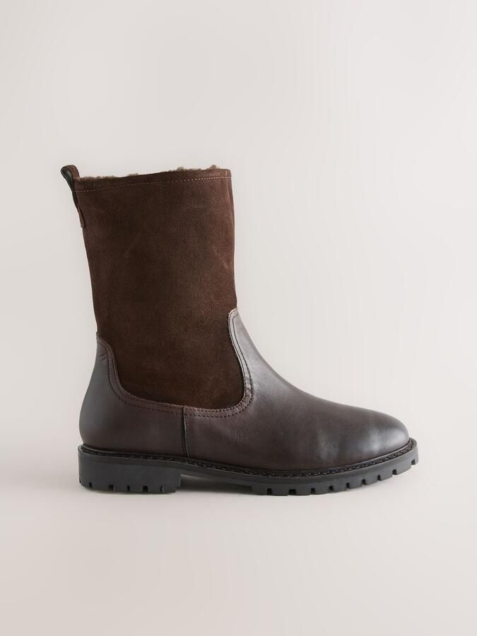 Next Dames Forever Comfort casual leren halfhoge laarzen Bruin - Foto 2