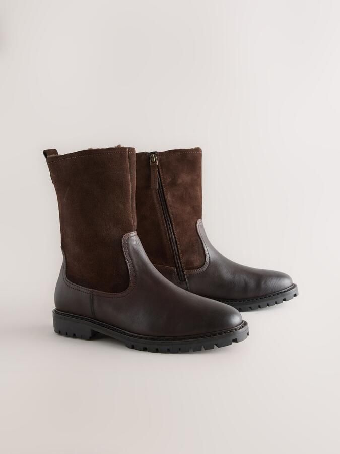 Next Dames Forever Comfort casual leren halfhoge laarzen Bruin - Foto 3