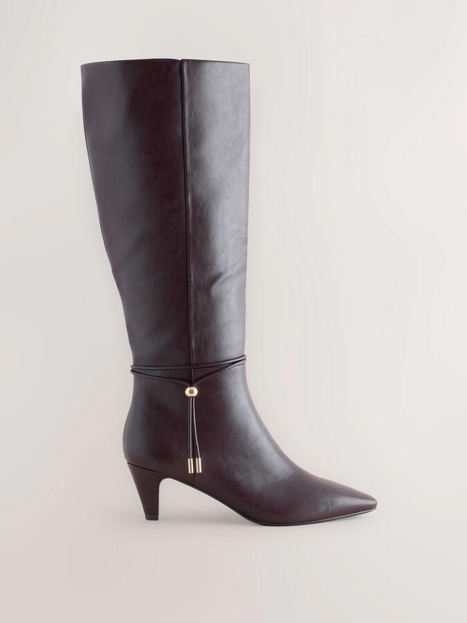 Next Dames Forever Comfort kniehoge laarzen met beugel en spits neus Rood - Foto 3