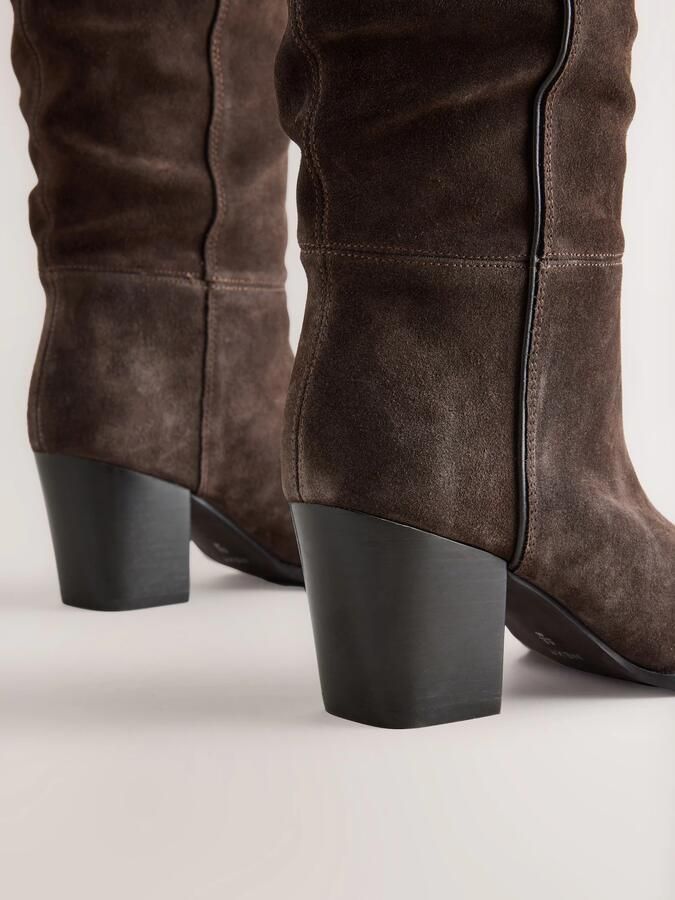 Next Dames Forever Comfort kniehoge slouchlaarzen met stiknaad Bruin - Foto 6