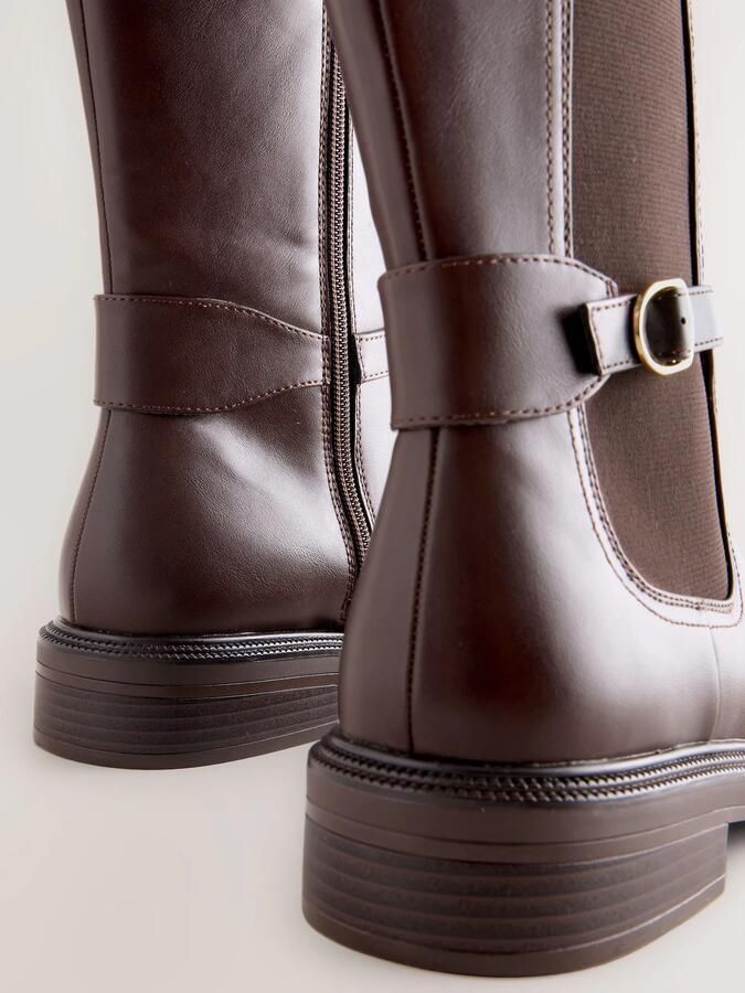 Next Dames Forever Comfort ruiterlaarzen met gespdetail Bruin - Foto 2