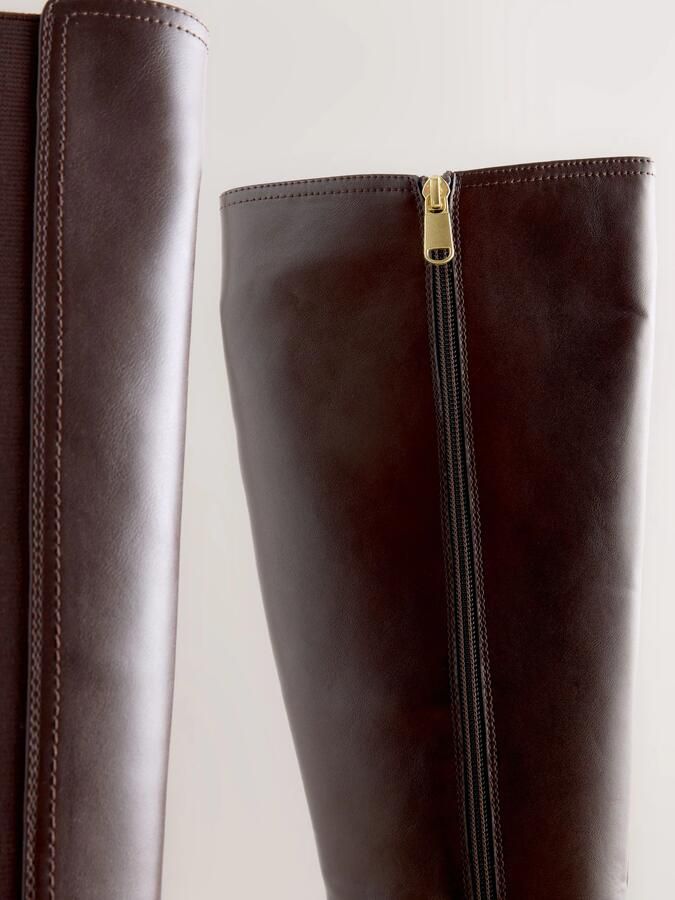 Next Dames Forever Comfort ruiterlaarzen met gespdetail Bruin - Foto 3