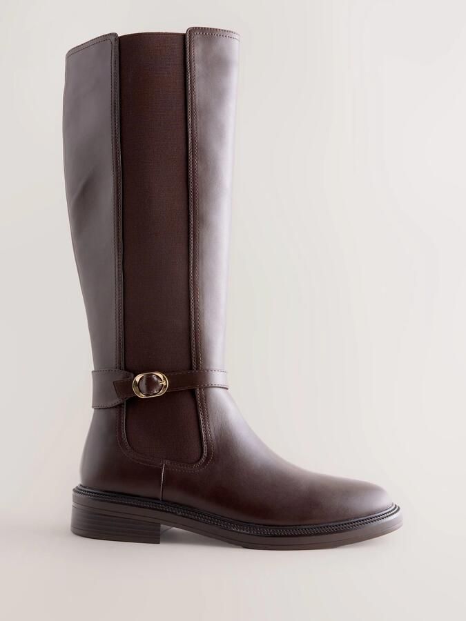 Next Dames Forever Comfort ruiterlaarzen met gespdetail Bruin - Foto 4