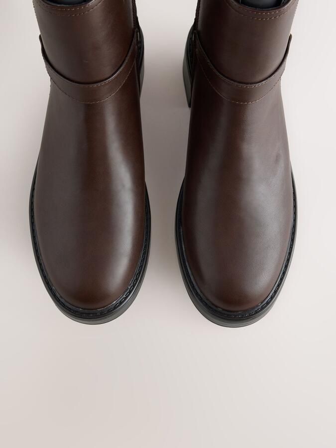 Next Dames Forever Comfort Chelsea-enkellaarzen met knoop Bruin - Foto 2