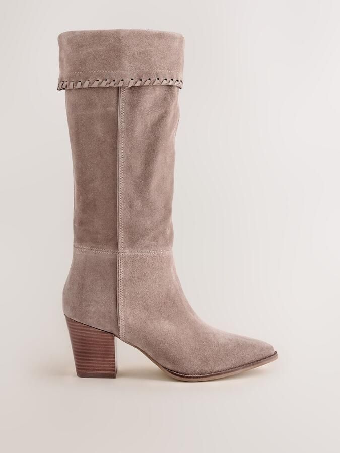 Next Dames Forever Comfort kniehoge slouchlaarzen met stiknaad Huidkleur - Foto 2