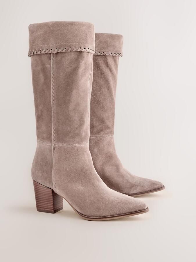 Next Dames Forever Comfort kniehoge slouchlaarzen met stiknaad Huidkleur - Foto 3