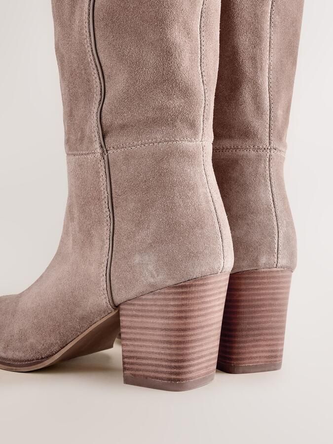 Next Dames Forever Comfort kniehoge slouchlaarzen met stiknaad Huidkleur - Foto 4