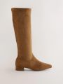 Next Dames Forever Comfort kniehoge laarzen met spitse neus en extra brede pasvorm Bruin - Bruin
