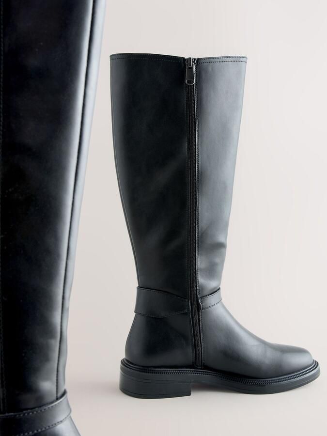 Next Dames Forever Comfort ruiterlaarzen met gespdetail Zwart - Foto 6