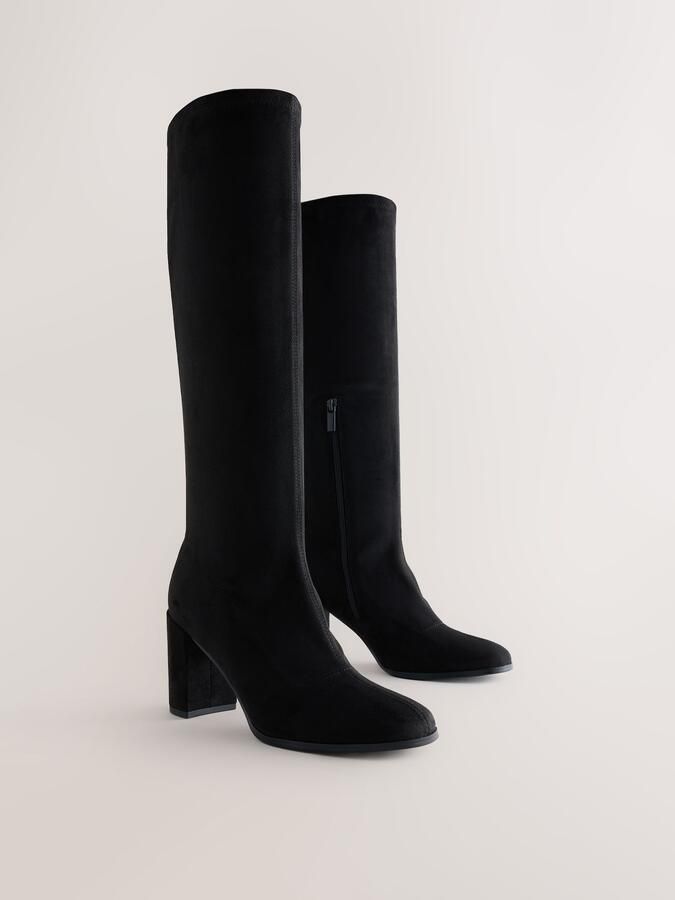 Next Dames Forever Comfort kniehoge soklaarzen met blokhak Zwart - Foto 5