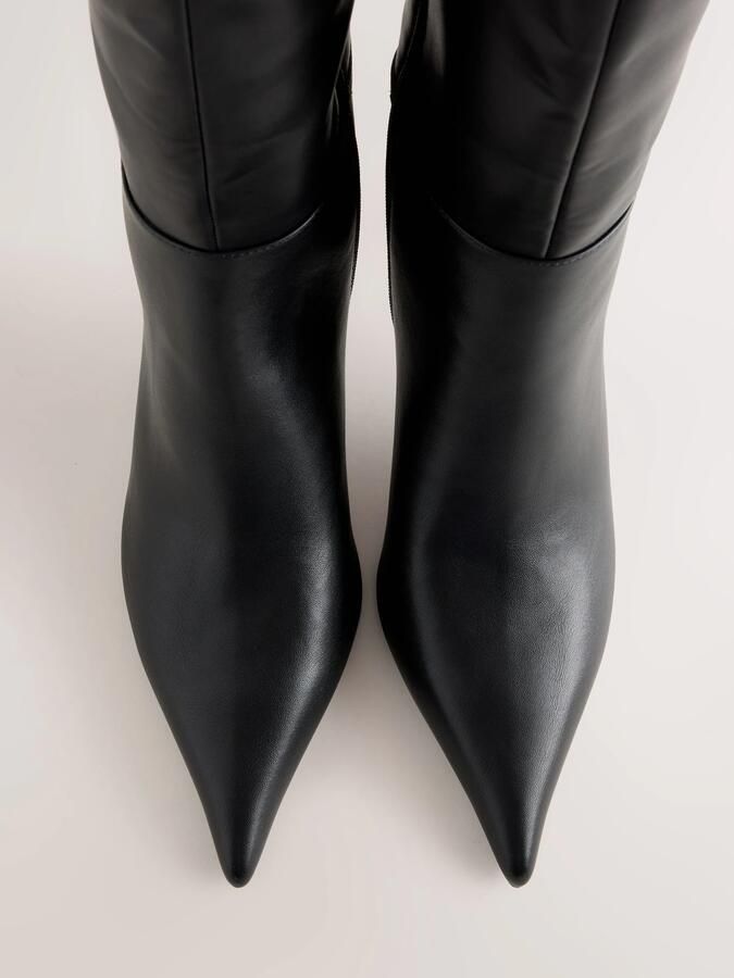 Next Dames Forever Comfort knielaarzen met puntneus en smalle schacht Zwart - Foto 5