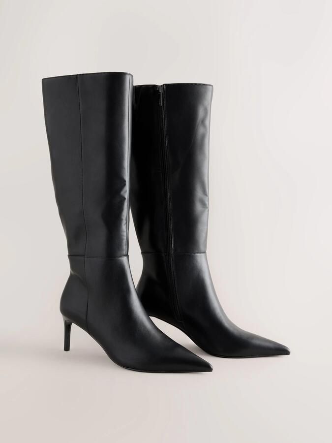 Next Dames Forever Comfort knielaarzen met puntneus en smalle schacht Zwart - Foto 4