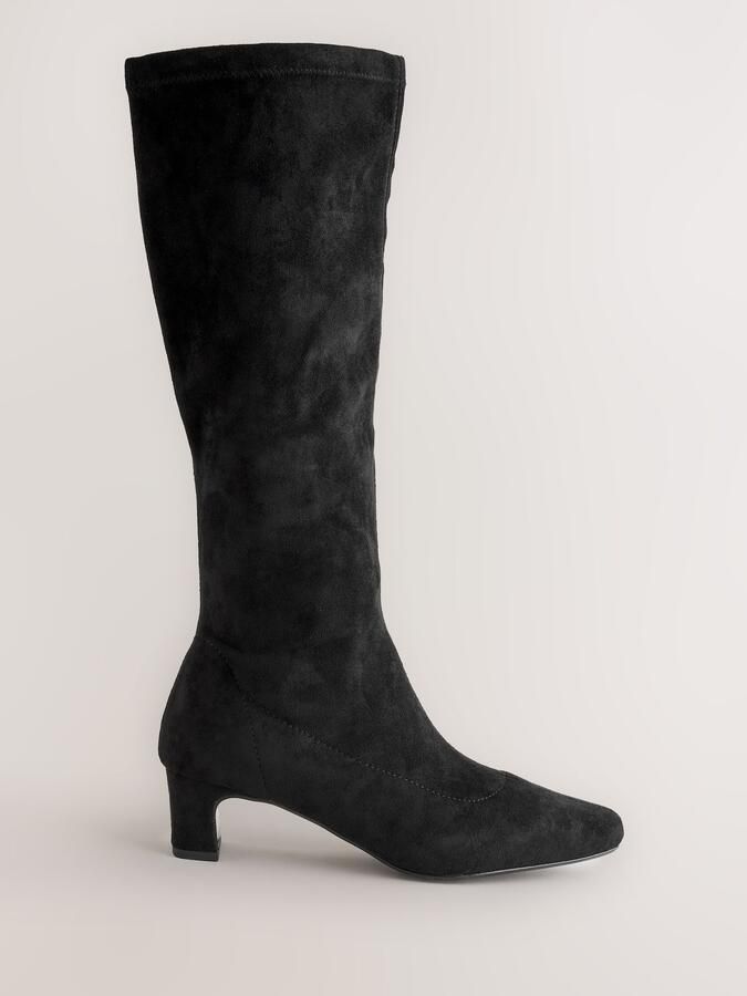 Next Dames Forever Comfort laarzen tot over de knie met spitse neus en extra brede pasvorm Zwart - Foto 2